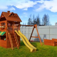 Детская площадка Савушка КУБ-1 (Серый) с подушками