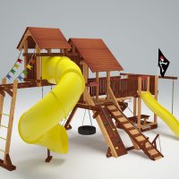 Детская площадка Савушка Мастер 7 с плетеным креслом