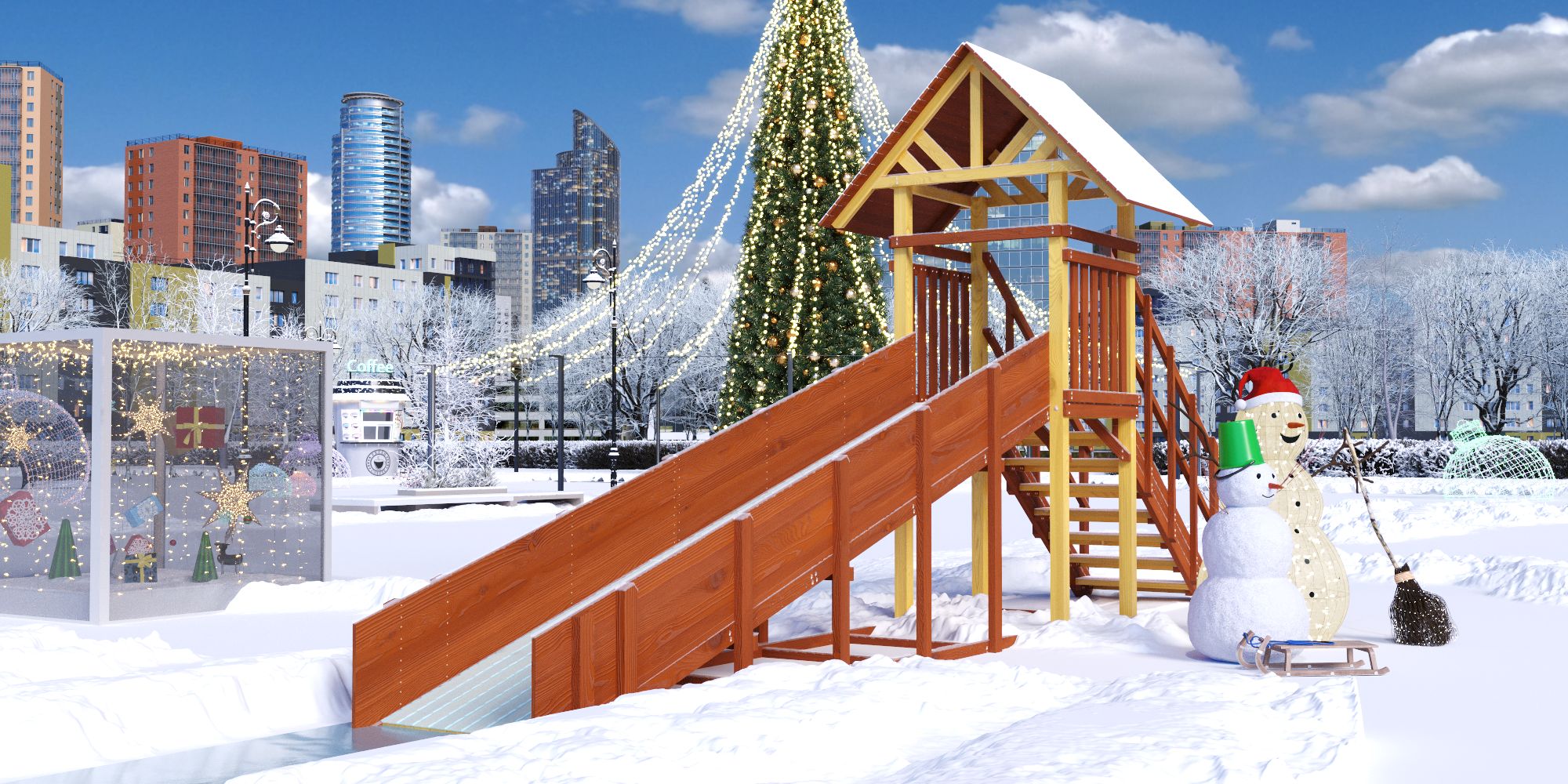 Зимняя горка Савушка Зима 5 (скат 5м) Зимняя горка Савушка Зима 5 (скат 5м)